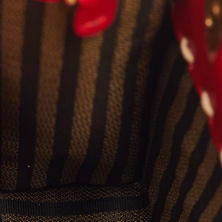 Pre Owned Fendi Sunshine Mini Red Leather Tote