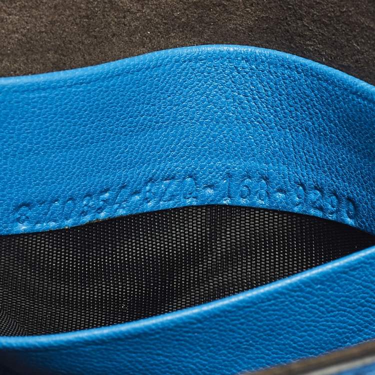 Pre Owned Fendi Monster Micro Blue Fur and Leather Baguette Bag