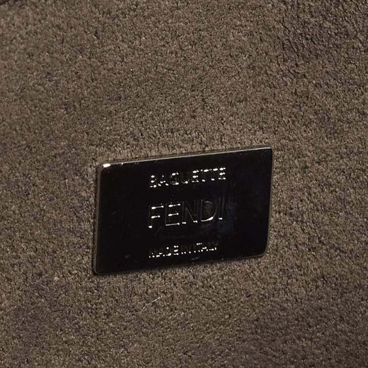 Pre Owned Fendi Monster Micro Blue Fur and Leather Baguette Bag