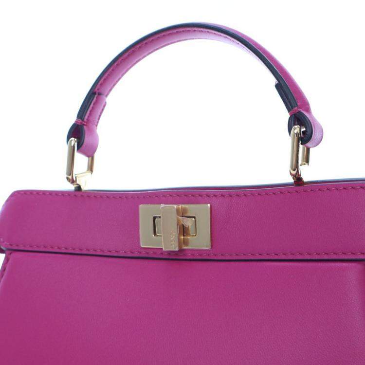 Pre Owned Fendi Petite Lambskin Peekaboo ISeeU