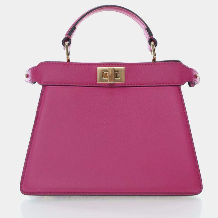 Pre Owned Fendi Petite Lambskin Peekaboo ISeeU
