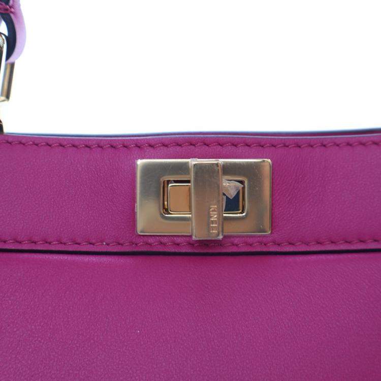 Pre Owned Fendi Petite Lambskin Peekaboo ISeeU