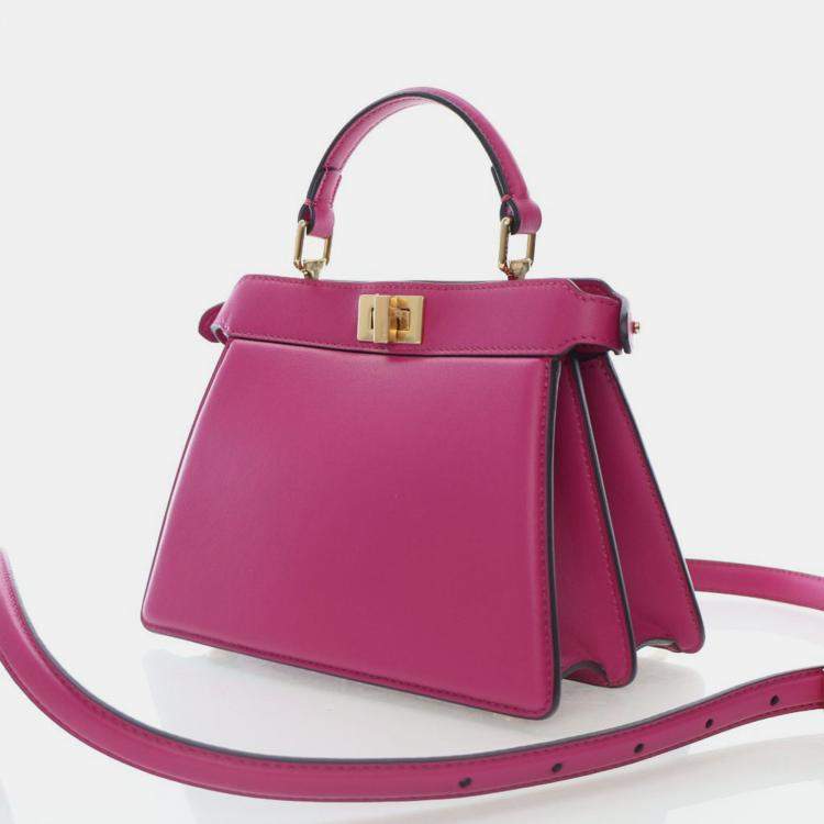 Pre Owned Fendi Petite Lambskin Peekaboo ISeeU