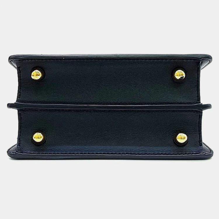 Pre Owned Fendi Black Leather Peekaboo I SEE U Petite