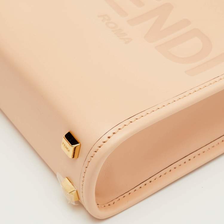 Pre Owned Fendi Sunshine Mini Beige Leather Tote