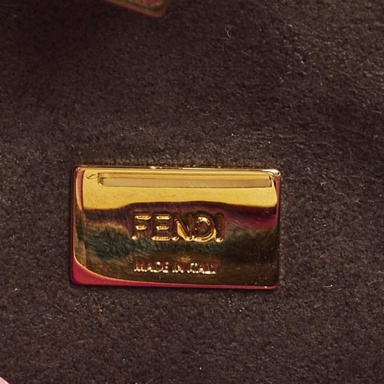 Pre Owned Fendi Peekaboo Micro Pink Leather Top Handle Bag