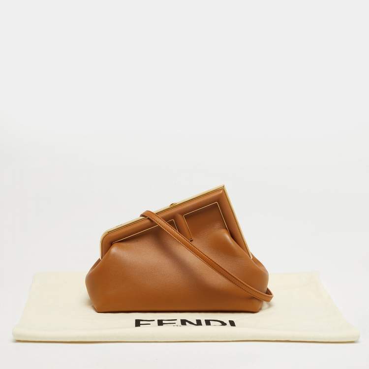 مملوكة مسبقًا Fendi Small Fendi First Brown Leather Shoulder Bag