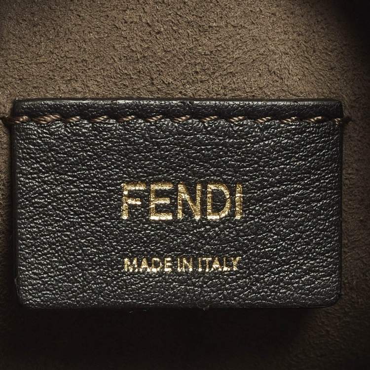 Pre Owned Fendi Mon Tresor Mini Navy Blue Leather Bucket Bag