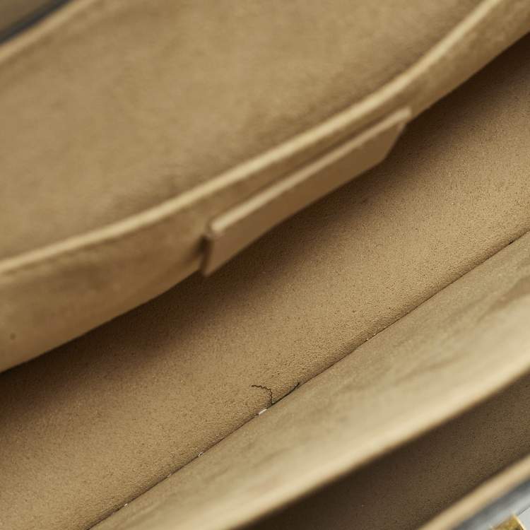 Pre Owned Fendi Kan I Medium Black/Brown Zucca Leather Top Handle Bag