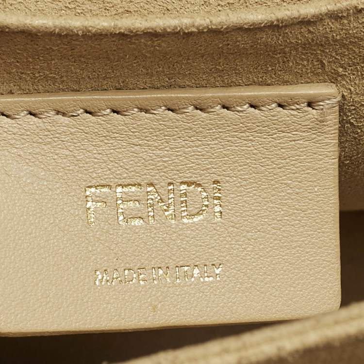 Pre Owned Fendi Kan I Medium Black/Brown Zucca Leather Top Handle Bag