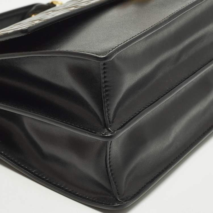 Pre Owned Fendi Kan I Medium Black/Brown Zucca Leather Top Handle Bag