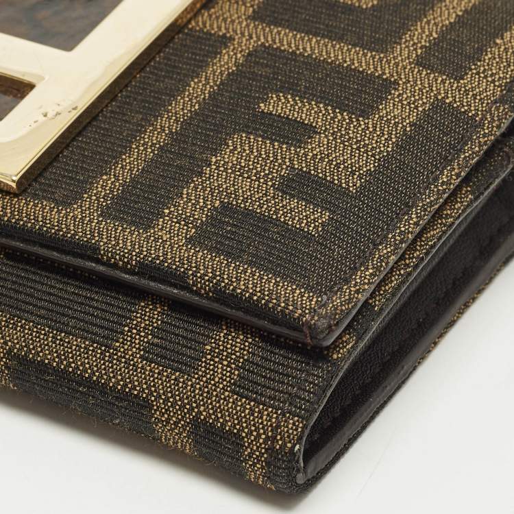 مملوكة مسبقًا محفظة فندي شعار FF تبغ زوكا كانفاس كونتيننتال