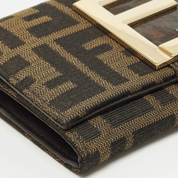 مملوكة مسبقًا محفظة فندي شعار FF تبغ زوكا كانفاس كونتيننتال