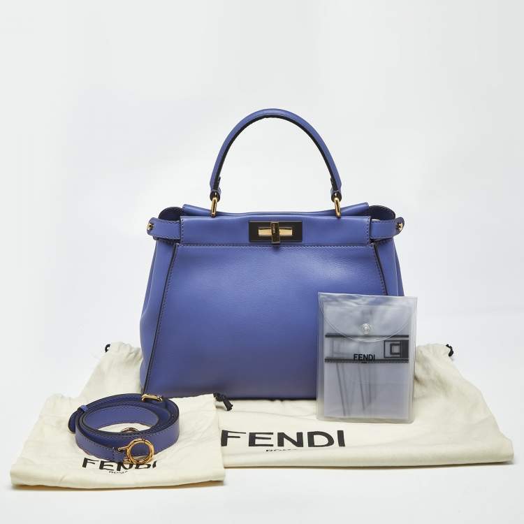 مملوكة مسبقًا Fendi Peekaboo Medium Purple Leather Top Handle Bag