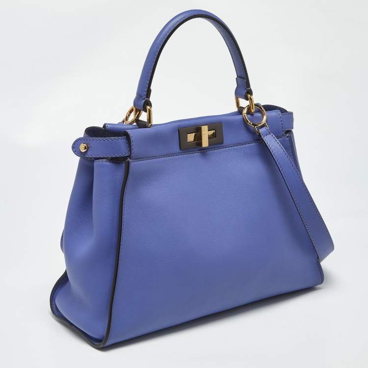 مملوكة مسبقًا Fendi Peekaboo Medium Purple Leather Top Handle Bag