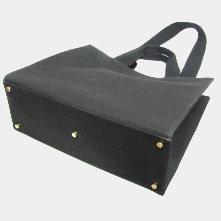 Pre Owned Fendi x Versace Fendace Gold Black Canvas Tote Bag