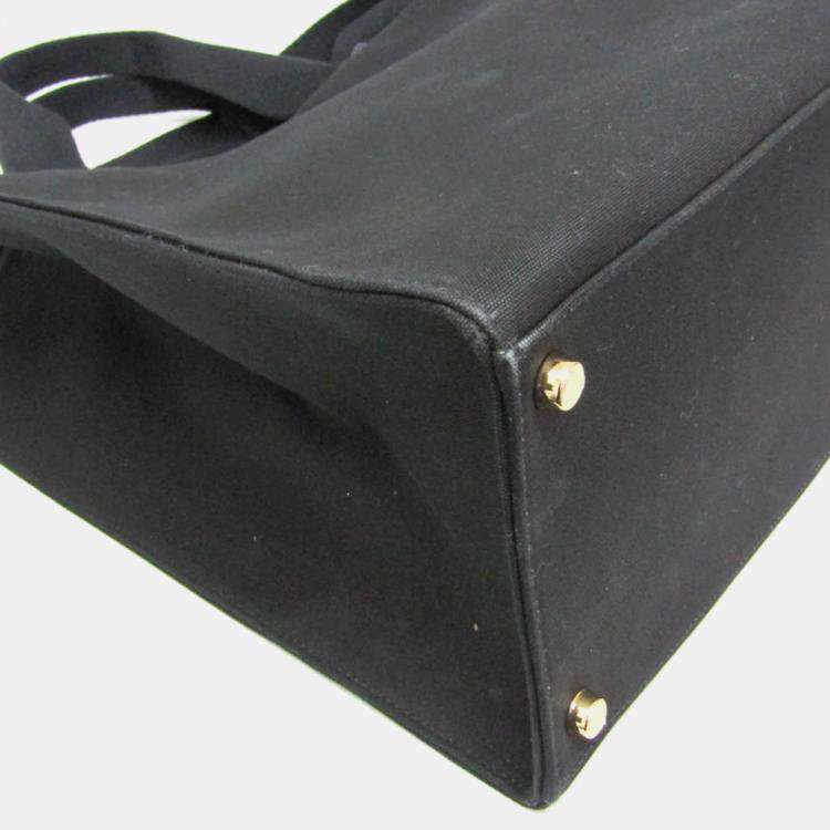 Pre Owned Fendi x Versace Fendace Gold Black Canvas Tote Bag