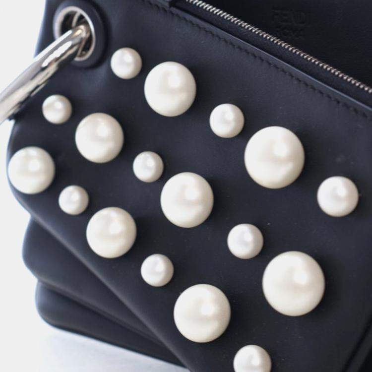 Pre Owned Fendi Triplette Pearl Pouch