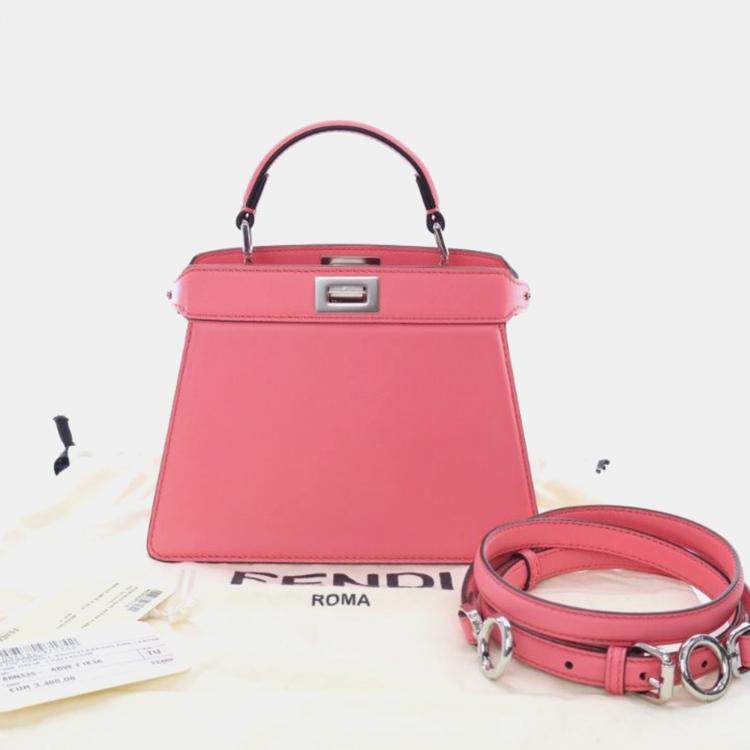 Pre Owned Fendi Petite Lambskin Peekaboo ISeeU