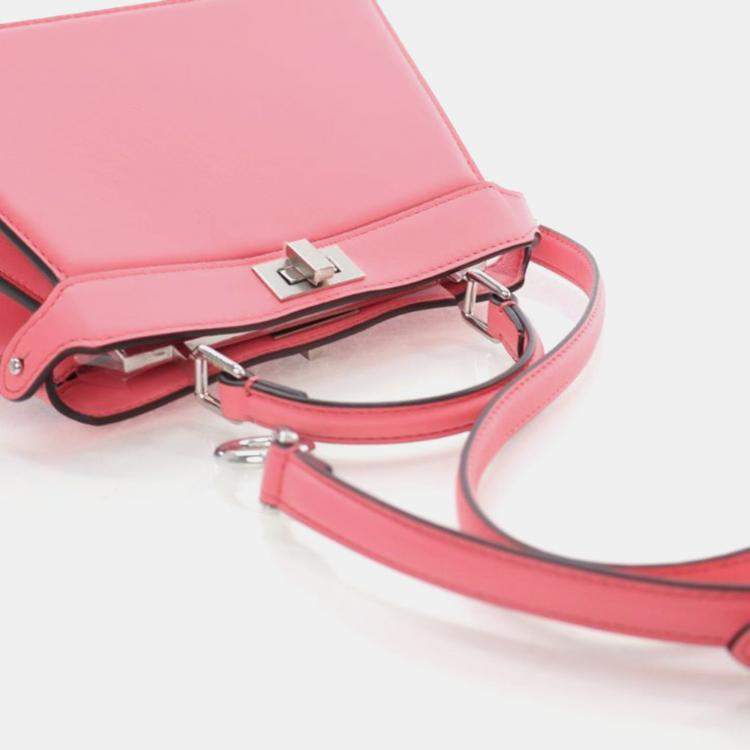 Pre Owned Fendi Petite Lambskin Peekaboo ISeeU