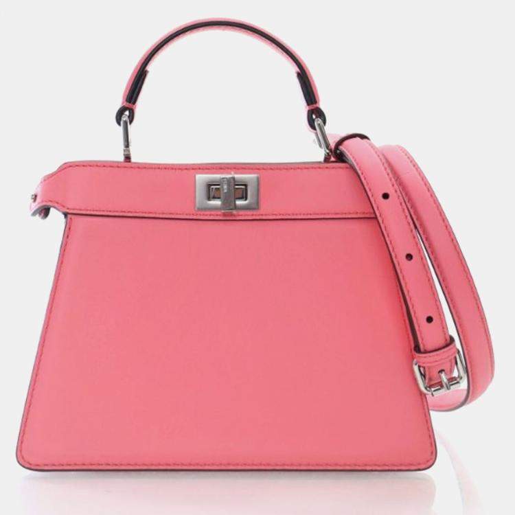 Pre Owned Fendi Petite Lambskin Peekaboo ISeeU