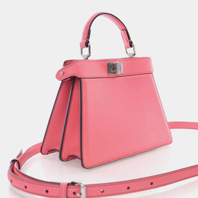 Pre Owned Fendi Petite Lambskin Peekaboo ISeeU