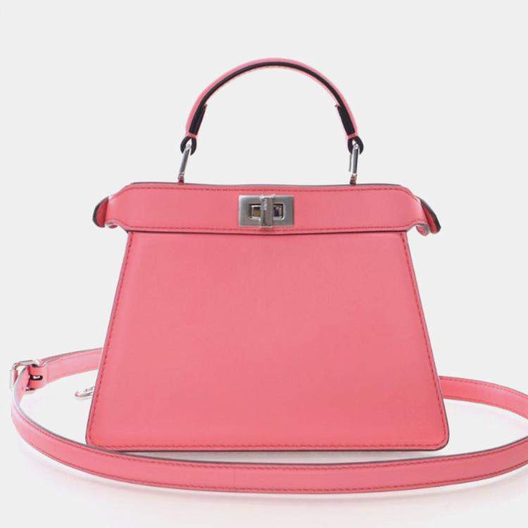 Pre Owned Fendi Petite Lambskin Peekaboo ISeeU