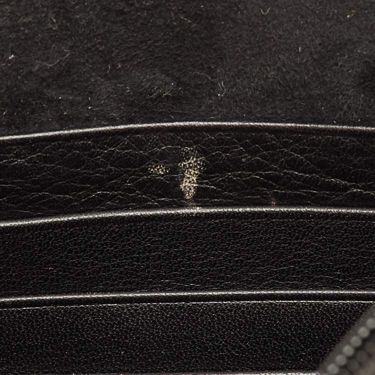 Pre Owned Fendi Bustina Tri Color Pequin Canvas and Leather Envelope Clutch