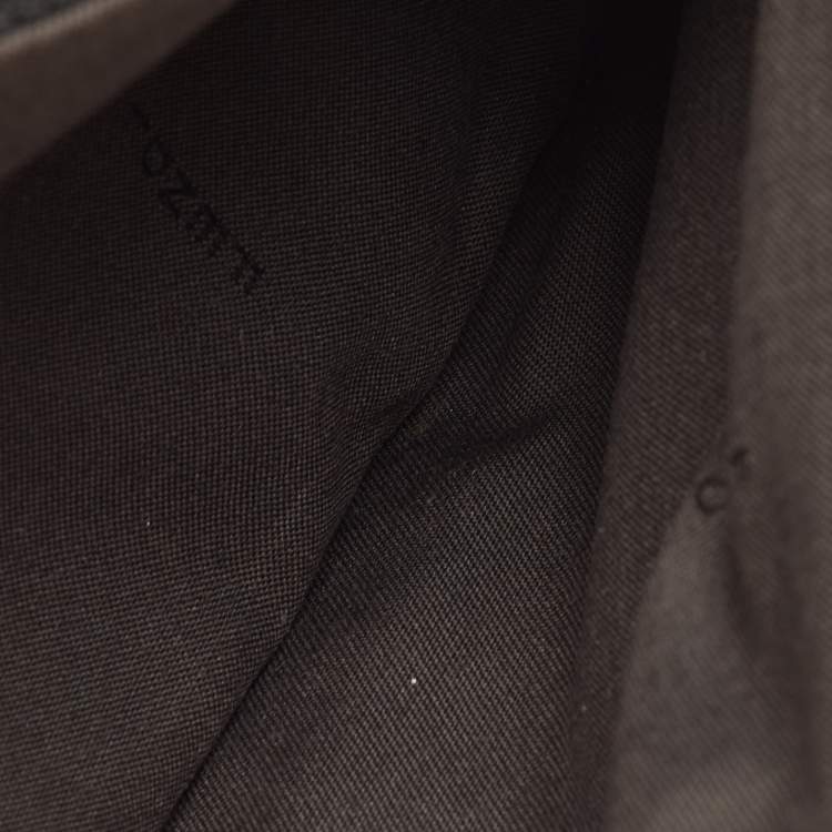 Pre Owned Fendi Bustina Tri Color Pequin Canvas and Leather Envelope Clutch