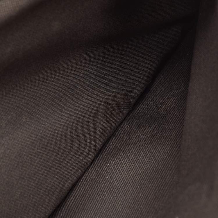 Pre Owned Fendi Bustina Tri Color Pequin Canvas and Leather Envelope Clutch