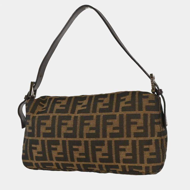 Pre Owned Fendi Brown Zucca Baguette Handbag