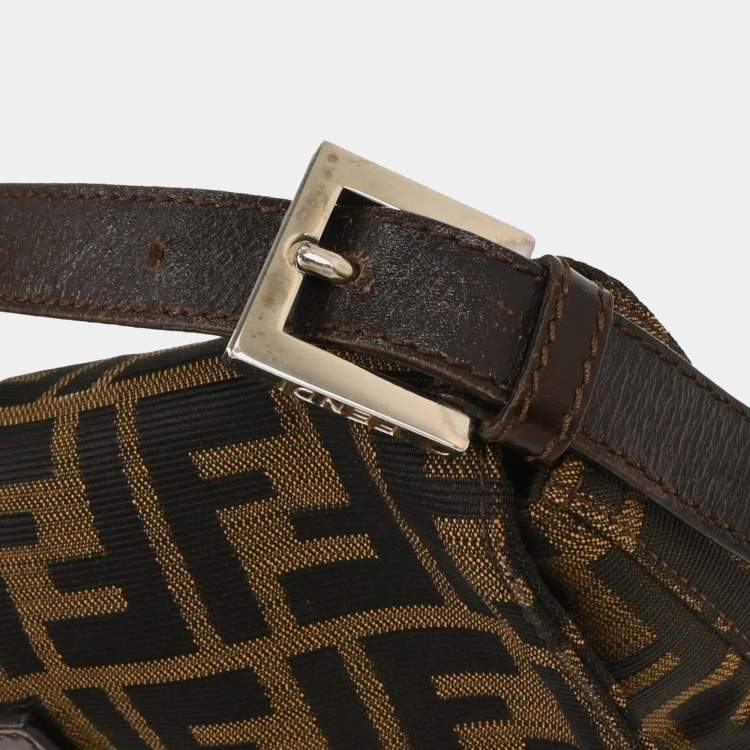 Pre Owned Fendi Baguette Brown Zucca Canvas Shoulder Bag