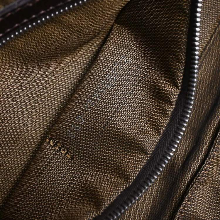 Pre Owned Fendi Baguette Brown Zucca Canvas Shoulder Bag