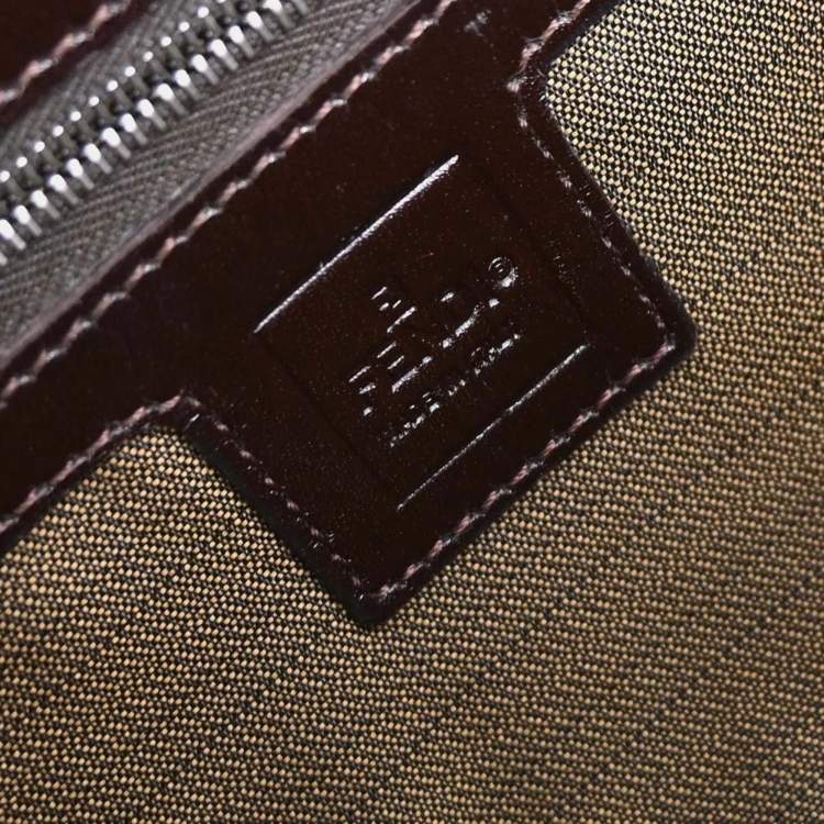 Pre Owned Fendi Baguette Brown Zucca Canvas Shoulder Bag