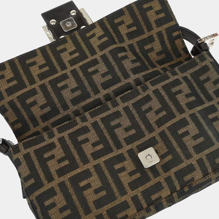 Pre Owned Fendi Brown Zucca Baguette Handbag