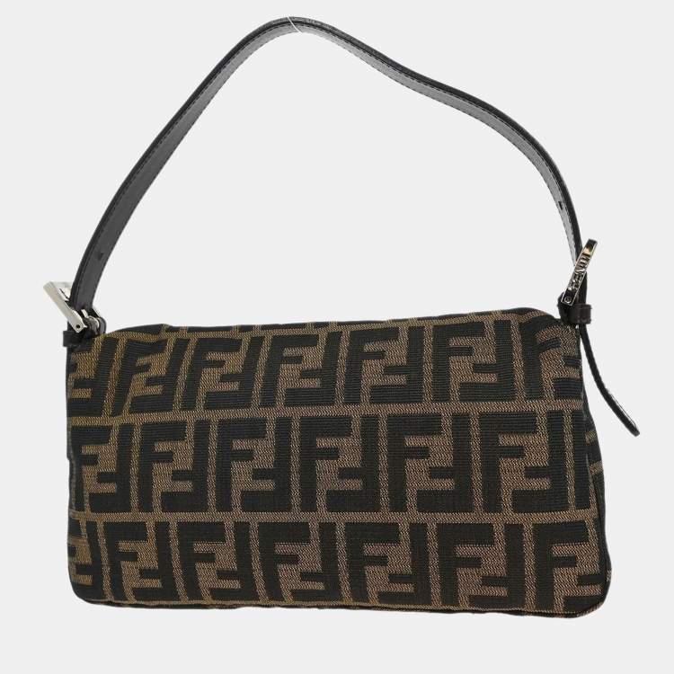 Pre Owned Fendi Brown Zucca Baguette Handbag