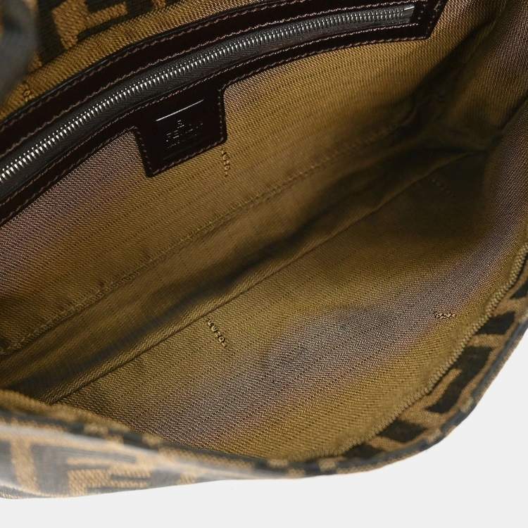 Pre Owned Fendi Brown Zucca Baguette Handbag