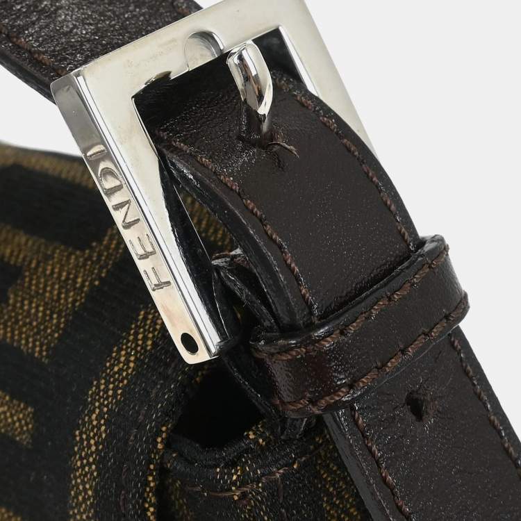 Pre Owned Fendi Baguette Brown Zucca Canvas Shoulder Bag