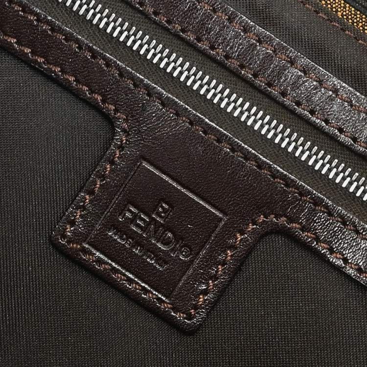 Pre Owned Fendi Baguette Brown Zucca Canvas Shoulder Bag