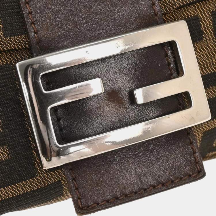 Pre Owned Fendi Brown Zucca Baguette Handbag