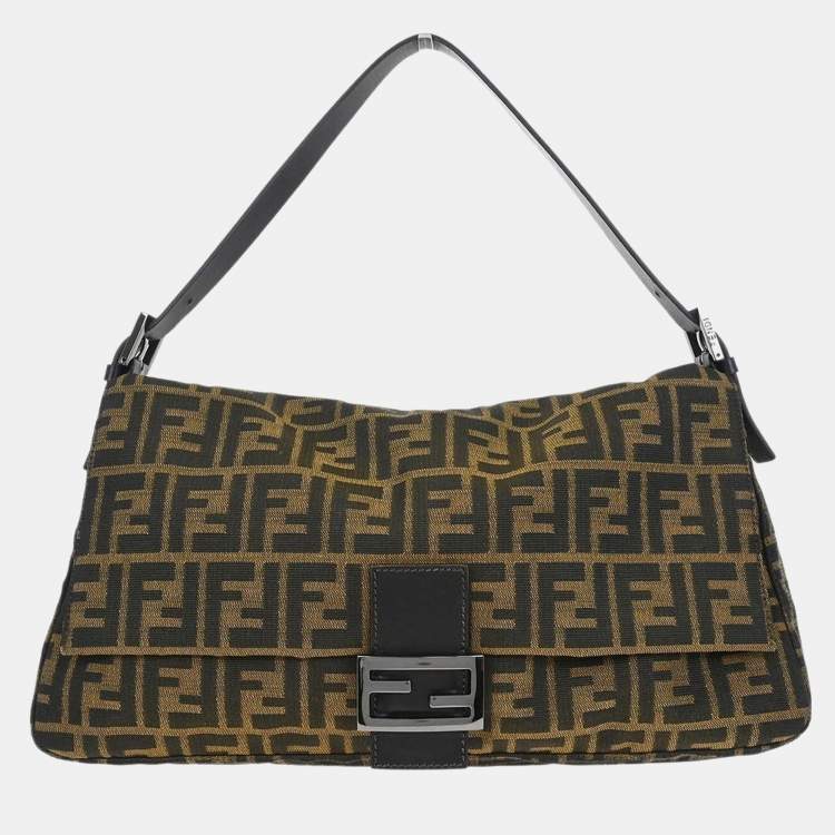 Pre Owned Fendi Mamma Brown Zucca Canvas Shoulder Bag