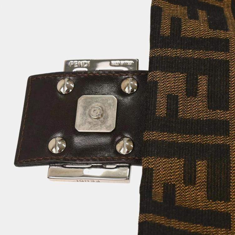 Pre Owned Fendi Zucca Mamma Baguette Brown Canvas Shoulder Bag