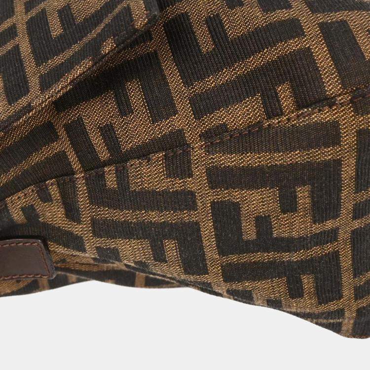 Pre Owned Fendi Zucca Mamma Baguette Brown Canvas Shoulder Bag