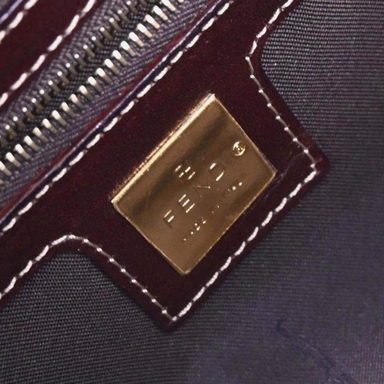 Pre Owned Fendi Baguette Brown Zucchino Canvas Shoulder Bag