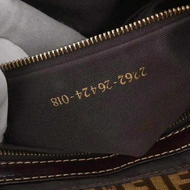 Pre Owned Fendi Baguette Brown Zucchino Canvas Shoulder Bag