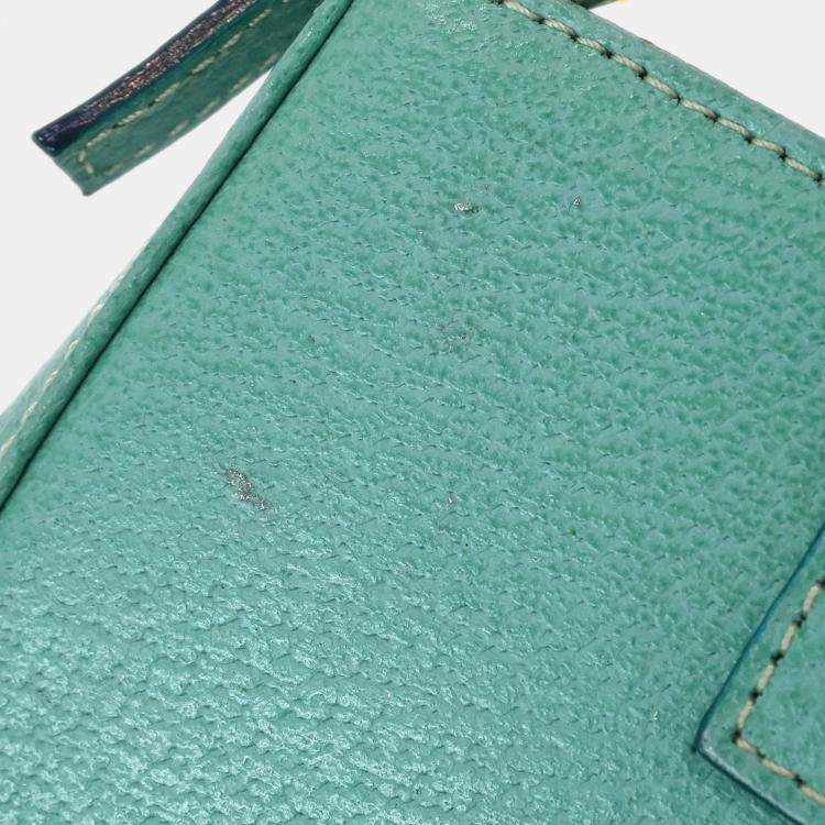 Pre Owned Fendi Green Pigskin Leather Shoulder Bag