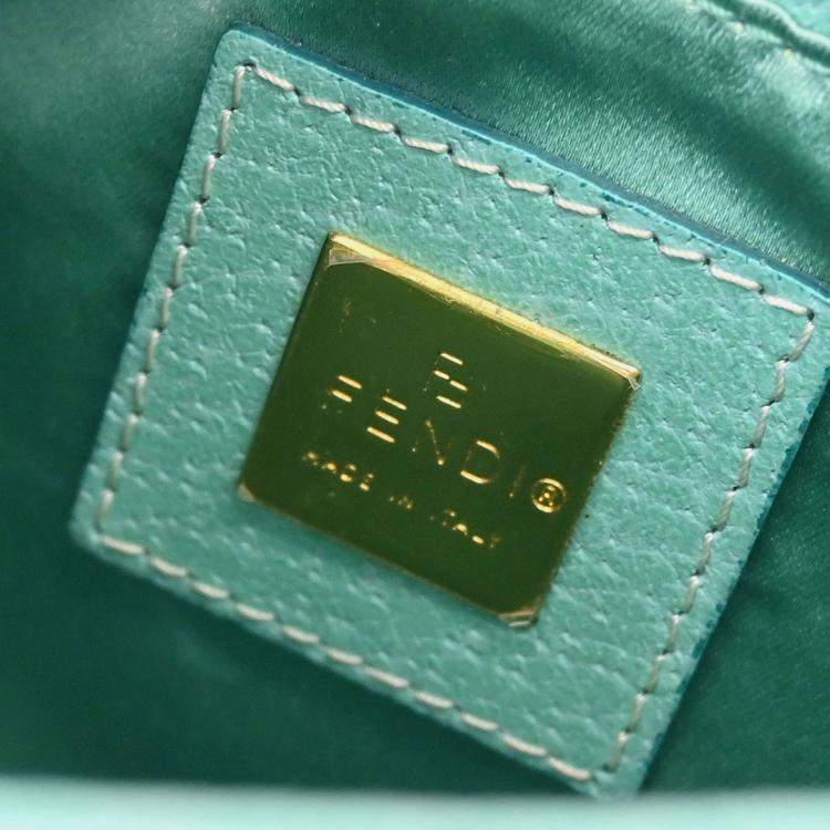 Pre Owned Fendi Green Pigskin Leather Shoulder Bag