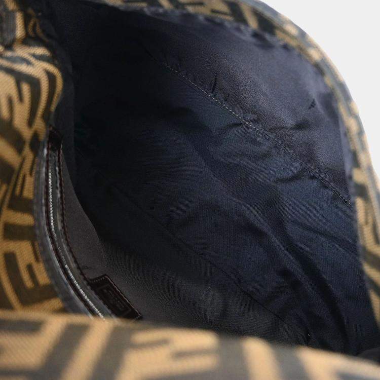 Pre Owned Fendi Zucca Mamma Baguette Brown Canvas Shoulder Bag