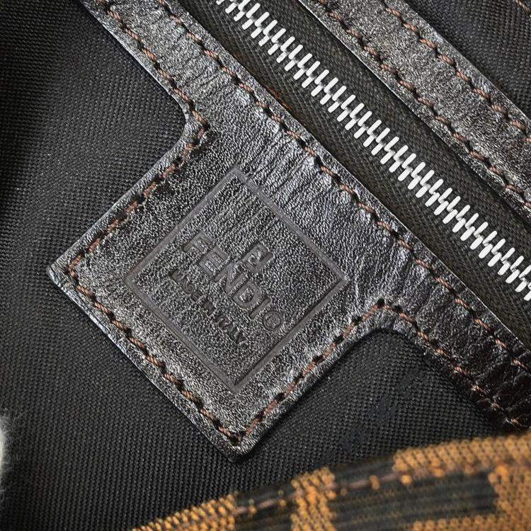 Pre Owned Fendi Zucca Mamma Baguette Brown Canvas Shoulder Bag