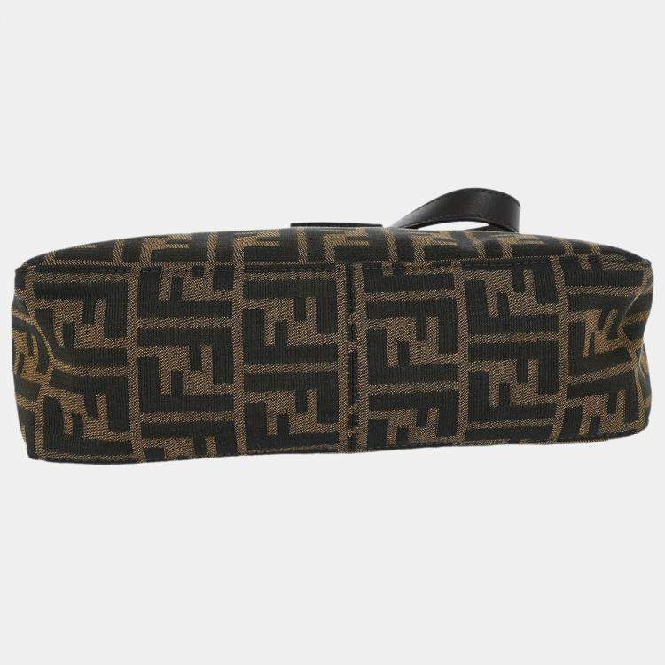 Pre Owned Fendi Zucca Brown Canvas Shoulder Bag